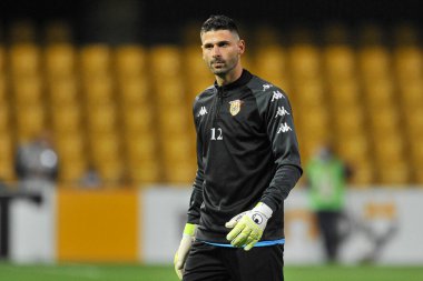 Benevento 'daki Ciro Vigorito Stadyumu' nda oynanan ve Benevento ile Spezia arasında oynanan İtalya Serie A futbol şampiyonası maçında Nicol Manfredini 'nin oynadığı maçtır. İtalya, 07 Kasım 2020. 