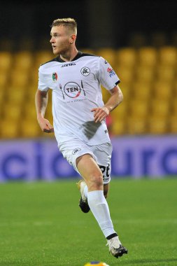 Spezia 'nın Salvador Ferrer Canals oyuncusu, Benevento - Spezia final maçı 0-3 arasında oynanan İtalya Serie A futbol karşılaşmasında, Benevento' daki Ciro Vigorito Stadyumu 'nda oynandı. İtalya, Kasım 07, 2020.