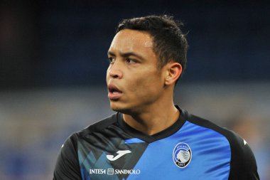 Atalanta 'dan Luis Muriel, İtalya Kupası' nın Napoli ile Atalanta arasındaki yarı final maçında Diego Armando Maradona Stadyumu 'nda oynanan maç 4-1' dir. İtalya, 3 Şubat 2021.