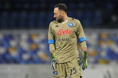 Napoli 'den David Ospina, Napoli ile Atalanta arasındaki İtalya Kupası yarı final maçında Diego Armando Maradona Stadyumu' nda oynanan maç 4-1 'dir. İtalya, 3 Şubat 2021.