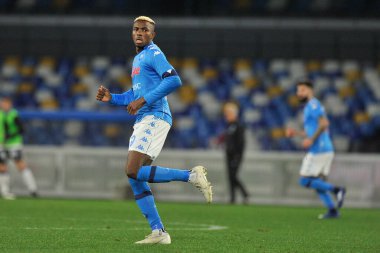 Napoli 'li Victor Osimhen, Napoli ile Atalanta arasındaki İtalya Kupası yarı final maçında Diego Armando Maradona Stadyumu' nda oynanan maç 4-1 'dir. İtalya, 3 Şubat 2021.