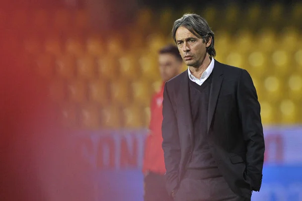 Filippo Inzaghi Entrenador Benevento Durante Partido Del Campeonato Fútbol Italiano — Foto de Stock