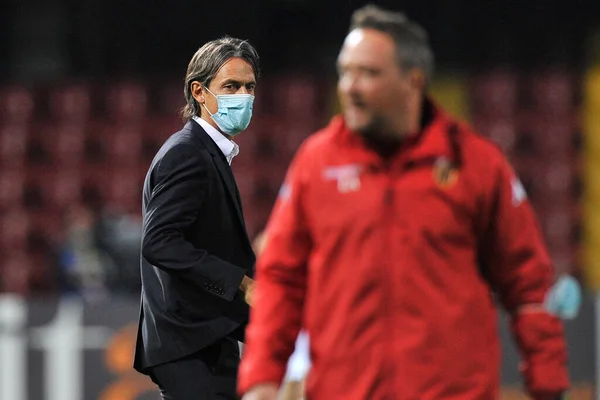 Filippo Inzaghi Προπονητής Του Benevento Κατά Διάρκεια Του Αγώνα Της — Φωτογραφία Αρχείου