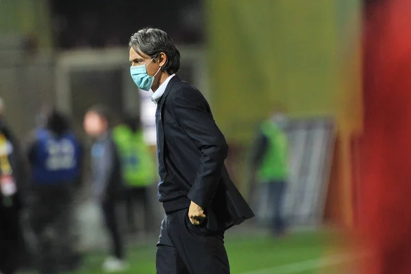 Filippo Inzaghi Trener Benevento Podczas Meczu Mistrzostwo Włoch Piłce Nożnej — Zdjęcie stockowe