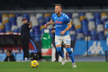 Napoli 'nin Amir Rrahmani oyuncusu, İtalya Serie A maçında Napoli ile Bologna arasında oynanan maçın sonucu 3-1, Diego Armando Maradona Stadyumu' nda oynandı. İtalya, 07 Mart 2021.