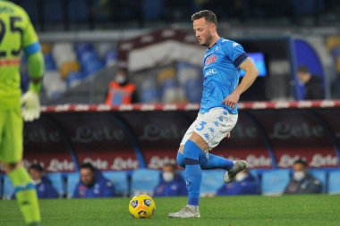 Napoli 'nin Amir Rrahmani oyuncusu, İtalya Serie A maçında Napoli ile Bologna arasında oynanan maçın sonucu 3-1, Diego Armando Maradona Stadyumu' nda oynandı. İtalya, 07 Mart 2021.