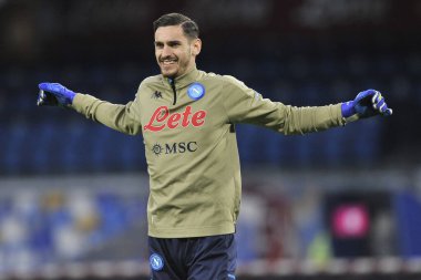 Napoli 'den Alex Meret, Napoli ile Empoli arasındaki İtalya Kupası maçında 3-2, Napoli' deki Diego Armando Maradona Stadyumu 'nda oynandı. İtalya, 13 Ocak 2021. 