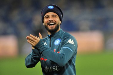 Napoli 'li Lorenzo Insigne, Napoli ile Empoli arasındaki İtalya Kupası maçında, Napoli' deki Diego Armando Maradona Stadyumu 'nda oynanan final maçı 3-2' dir. İtalya, 13 Ocak 2021. 