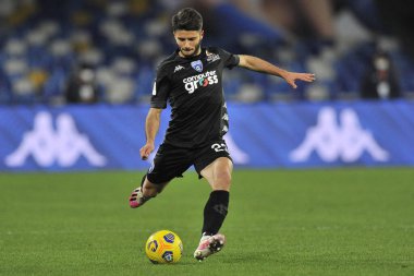 Empoli 'li Davide Zappella oyuncusu, Napoli-Empoli maçında Napoli maçının final maçı 3-2, Napoli' deki Diego Armando Maradona Stadyumu 'nda oynandı. İtalya, 13 Ocak 2021.