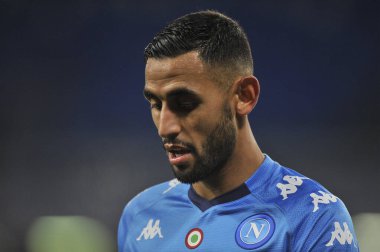 Faouzi Ghoulam player of Napoli, during the Italian Cup match between Napoli vs Empoli final result 3-2, match played at the Diego Armando Maradona stadium in Naples. Italy, January 13, 2021. clipart