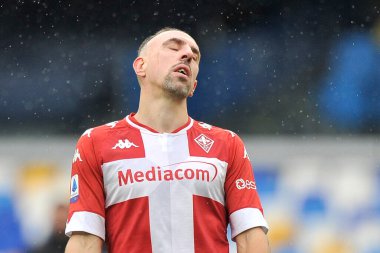 Fiorentina 'lı Franck Ribery, İtalya Ligi Serie A maçında Napoli - Fiorentina final maçı 5-0 arasında Diego Armando Maradona Stadyumu' nda oynandı. İtalya, 17 Ocak 2021.