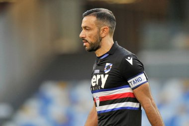 Sampdoria takımının Fabio Quagliarella oyuncusu, Napoli ile Sampdoria arasında oynanan maçta Napoli ile Sampdoria arasında oynanan maçta 2-1, Napoli 'deki Diego Armando Maradona Stadyumu' nda oynandı. İtalya, 13 Aralık 2020. 