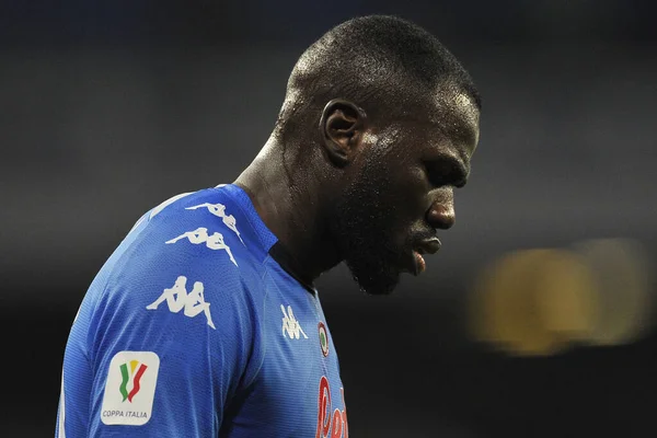 Kalidou Koulibaly Jogador Napoli Durante Jogo Copa Itália Entre Napoli — Fotografia de Stock