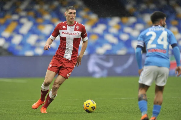 Nikola Milenkovic Jugador Fiorentina Durante Partido Liga Italiana Fútbol Serie — Foto de Stock