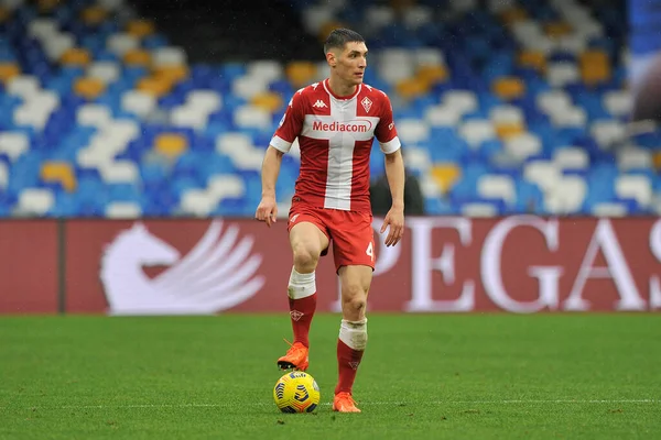 Nikola Milenkovic Jugador Fiorentina Durante Partido Liga Italiana Fútbol Serie — Foto de Stock