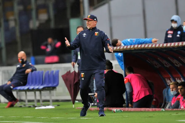 Rolando Maran Treinador Gênova Durante Jogo Campeonato Italiano Seriea Entre — Fotografia de Stock