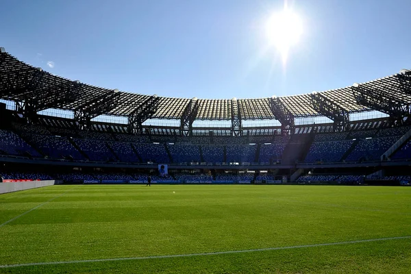 Stadium Diego Armando Maradona Empty Match Italian Football League Napoli — Stock Photo, Image