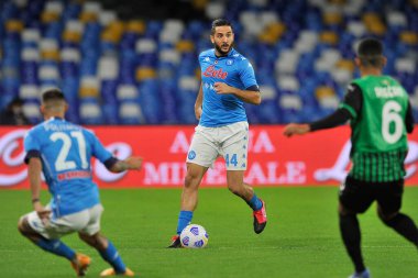 Napoli 'li Konstantonis Manolas, Napoli' deki San Paolo Stadyumu 'nda oynanan Napoli - Sassuolo maçının final maçı sırasında oynanan maçtır. İtalya, 01 Kasım 2020. 