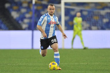 Napoli 'li Stanislav Lobotka oyuncusu, Napoli ile Spezia arasında oynanan İtalya Ligi Serie A maçında, final maçı 1-2, Napoli' deki Diego Armando Maradona Stadyumu 'nda oynandı. İtalya, Ocak 06, 2021.