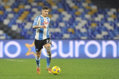 Napoli 'nin Giovanni di lorenzo oyuncusu, Napoli ile Spezia arasında oynanan İtalya futbol ligi Serie A maçında, final maçı 1-2, Napoli' nin Diego Armando Maradona Stadyumu 'nda oynandı. İtalya, Ocak 06, 2021.