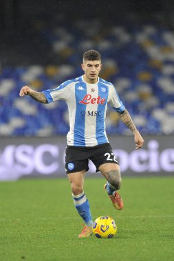 Napoli 'nin Giovanni di lorenzo oyuncusu, Napoli ile Spezia arasında oynanan İtalya futbol ligi Serie A maçında, final maçı 1-2, Napoli' nin Diego Armando Maradona Stadyumu 'nda oynandı. İtalya, Ocak 06, 2021. 