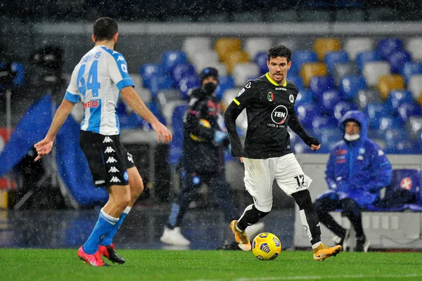 Farias Diego Jugador Spezia Durante Partido Liga Italiana Fútbol Serie —  Fotos de Stock