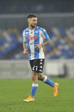 Napoli 'li Matteo Politano oyuncusu, Napoli ile Torino 1-1 arasındaki İtalyan Serie A futbol şampiyonası maçında, Napoli' deki Diego Armando Maradona Stadyumu 'nda oynandı. İtalya, 23 Aralık 2020. 