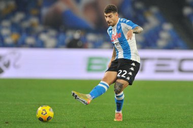 Napoli 'li Giovanni Di Lorenzo, Napoli' deki Diego Armando Maradona Stadyumu 'nda oynanan Napoli ile Torino 1-1 arasındaki İtalyan Serie A futbol şampiyonası maçında oynadı. İtalya, 23 Aralık 2020. 
