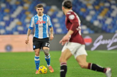 Napoli 'li Giovanni Di Lorenzo, Napoli' deki Diego Armando Maradona Stadyumu 'nda oynanan Napoli ile Torino 1-1 arasındaki İtalyan Serie A futbol şampiyonası maçında oynadı. İtalya, 23 Aralık 2020. 