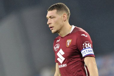 Torino 'lu Andrea Belotti, Napoli ile Torino 1-1 arasındaki İtalyan Serie A futbol şampiyonası maçında, Napoli' deki Diego Armando Maradona Stadyumu 'nda oynandı. İtalya, 23 Aralık 2020. 