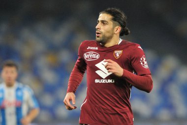 Torino 'dan Ricardo Rodriguez, Napoli ile Torino 1-1 arasındaki İtalyan Serie A futbol şampiyonası maçında, Napoli' deki Diego Armando Maradona Stadyumu 'nda oynandı. İtalya, 23 Aralık 2020. 