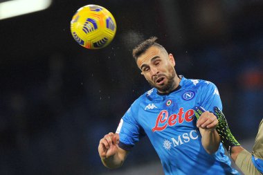 Napoli 'li Nikola Maksimoviç, İtalya Kupası' nın Napoli ile Atalanta arasındaki yarı final maçında Diego Armando Maradona Stadyumu 'nda oynanan maçta 0-0 yenildi. İtalya, 3 Şubat 2021. 