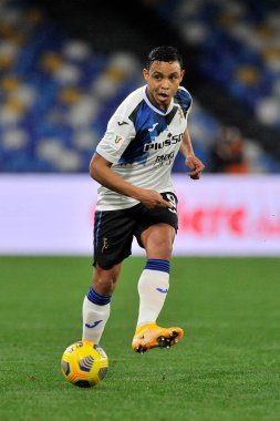 Atalanta 'dan Luis Muriel, İtalya Kupası' nın Napoli ile Atalanta arasındaki yarı final maçında Diego Armando Maradona Stadyumu 'nda oynanan maçın sonucu 0-0 oldu. İtalya, 3 Şubat 2021. 