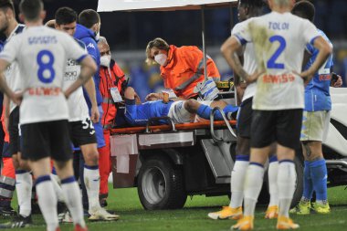 Napoli 'den Diego Demme, Napoli ile Atalanta arasında oynanan İtalya Kupası yarı final maçında Diego Armando Maradona Stadyumu' nda oynanan maçın sonucu 0-0 oldu. İtalya, 3 Şubat 2021. 