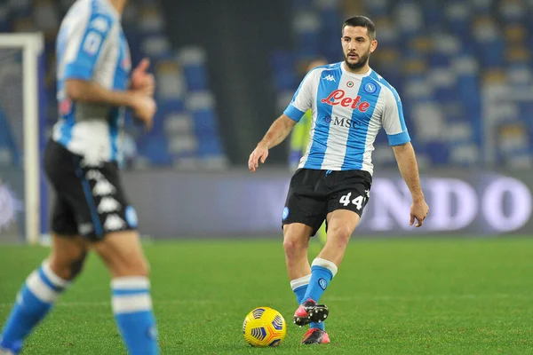 Napoli 'li Konstantinos Manolas, Napoli' deki Diego Armando Maradona Stadyumu 'nda oynanan Napoli ile Torino 1-1 arasındaki İtalya Serie A futbol şampiyonası maçında oynadı. İtalya, 23 Aralık 2020. 