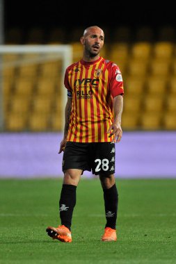 Benevento 'daki Ciro Vigorito Stadyumu' nda oynanan İtalya Serie A maçında Benevento ile Sassuolo arasında oynanan maçta Pasquale Schiattarella oyuncusu. İtalya, 12 Nisan 2021.