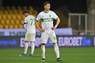 Sassuolo 'lu Filip Curiciç, Benevento-Sassuolo final maçı ile Benevento-Sassuolo maçı arasında oynanan İtalya Ligi Serie A karşılaşmasında Benevento Vigorito Stadyumu' nda oynanan karşılaşma. İtalya, 12 Nisan 2021. 