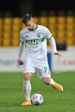 Sassuolo takımının oyuncusu Giorgios Kyriakopoulos, Benevento-Sassuolo maçında Benevento-Sassuolo maçı arasında oynanan maçta Benevento 'daki Ciro Vigorito Stadyumu' nda oynanmıştır. İtalya, 12 Nisan 2021. 