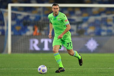 Lazio 'lu Adam Marusiç, Napoli ile Lazio arasındaki İtalya Lig SerieA maçında Diego Armando Maradona Stadyumu' nda oynanan maçı 5-2 kazandı. İtalya, 22 Nisan 2021. 