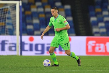 Lazio 'lu Adam Marusiç, Napoli ile Lazio arasındaki İtalya Lig SerieA maçında Diego Armando Maradona Stadyumu' nda oynanan maçı 5-2 kazandı. İtalya, 22 Nisan 2021. 