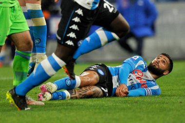 Napoli 'li Lorenzo Insigne, Napoli ile Lazio arasındaki İtalya Lig SerieA maçında Diego Armando Maradona Stadyumu' nda oynanan maçı 5-2 kazandı. İtalya, 22 Nisan 2021.
