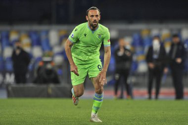 Lazio 'nun Vedat Muriqi oyuncusu, Napoli ile Lazio arasındaki İtalya Lig SerieA maçında Diego Armando Maradona Stadyumu' nda oynanan maçın son maçı 5-2 'dir. İtalya, 22 Nisan 2021.