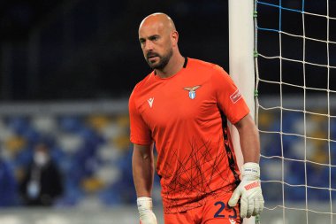 Lazio 'dan Pepe Reina, Napoli - Lazio final maçı sırasında Diego Armando Maradona Stadyumu' nda oynandı. İtalya, 22 Nisan 2021. 