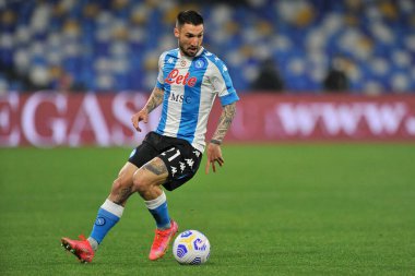 Lazio 'lu Matteo Politano oyuncusu, Napoli ile Lazio arasındaki İtalya Lig SerieA maçında Diego Armando Maradona Stadyumu' nda oynanan maçın son maçı 5-2 'dir. İtalya, 22 Nisan 2021. 