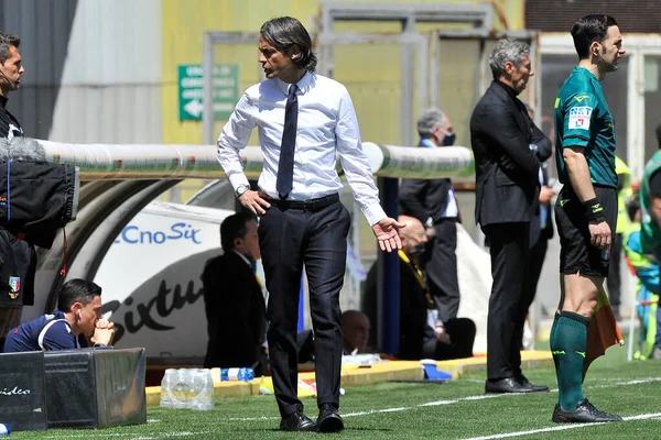 Filippo Inzaghi Coach Benevento Κατά Διάρκεια Του Αγώνα Του Ιταλικού — Φωτογραφία Αρχείου