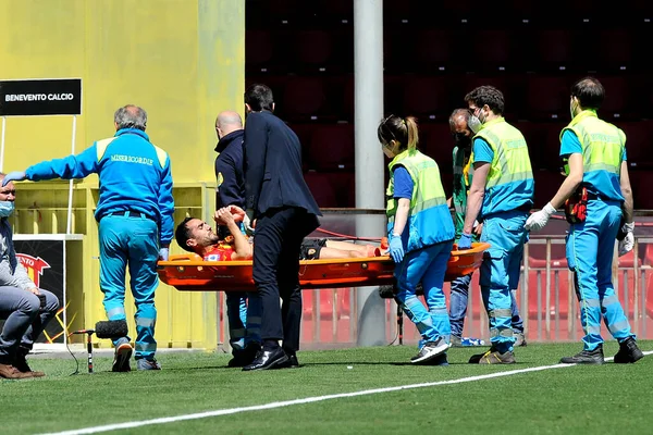Marco Sau Jugador Benevento Durante Partido Liga Italiana Fútbol Serie — Foto de Stock