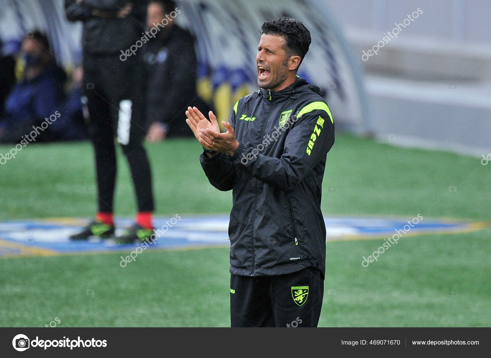 Fabio Grosso Treinador Frosinone Durante Partida Campeonato