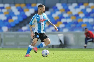 Napoli 'li Matteo Politano oyuncusu, Napoli ile Cagliari arasındaki İtalyan Serie A ligi maçında 1-1, Diago Armando Maradona Stadyumu' nda oynandı. Napoli, İtalya, 02 Mayıs 2021. 