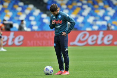 Napoli 'nin Dries Mertens oyuncusu, Napoli ile Cagliari arasındaki İtalya Serie A ligi maçında 1-1, Diago Armando Maradona Stadyumu' nda oynandı. Napoli, İtalya, 02 Mayıs 2021. 