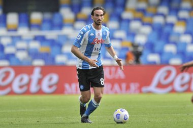 Napoli 'nin Fabian Ruiz oyuncusu, Napoli ile Cagliari arasındaki İtalyan Serie A ligi maçında 1-1' lik final maçı Diago Armando Maradona Stadyumu 'nda oynandı. Napoli, İtalya, 02 Mayıs 2021.
